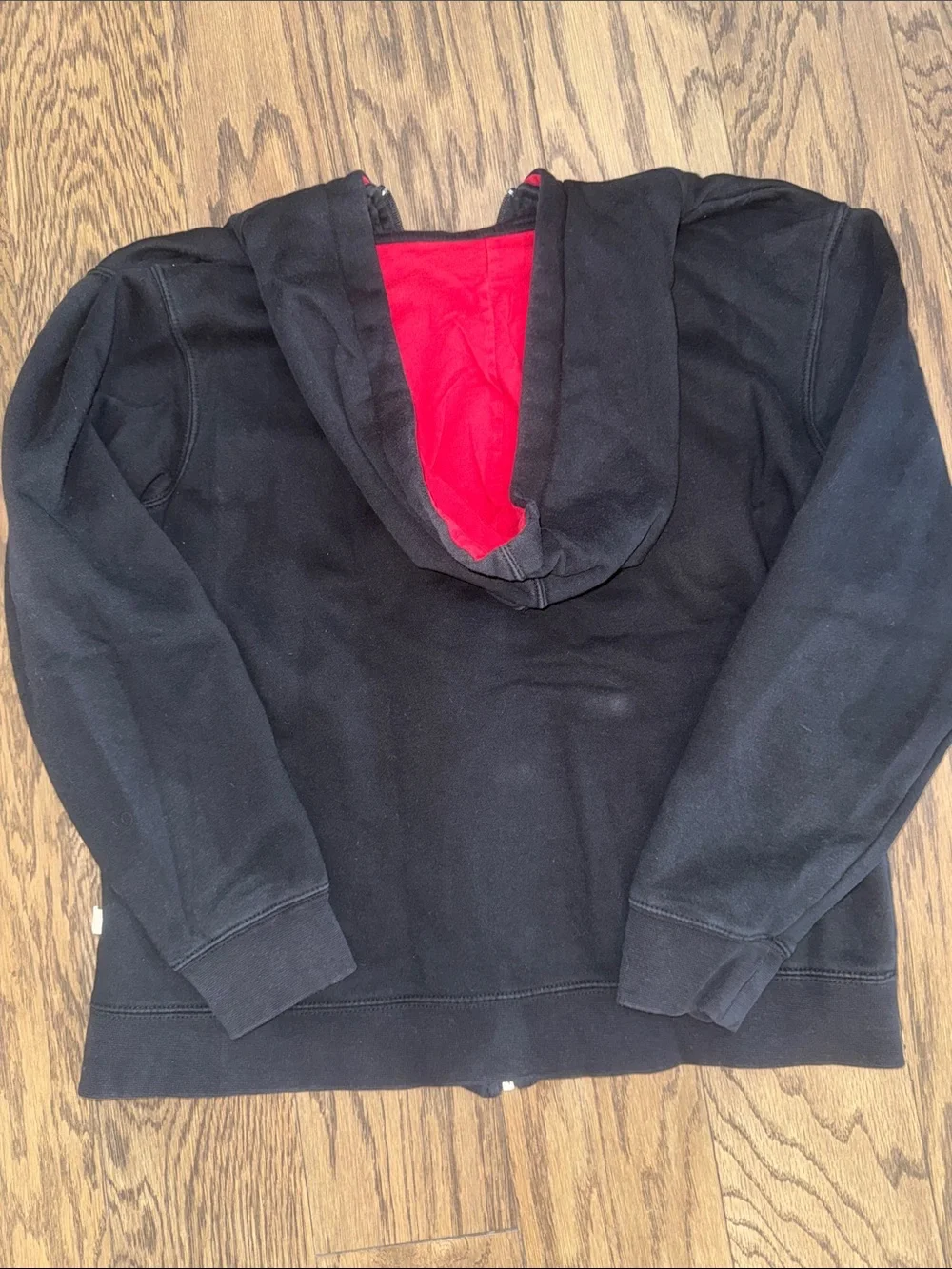 Kids Black Hoodie Jacket with Red Lining